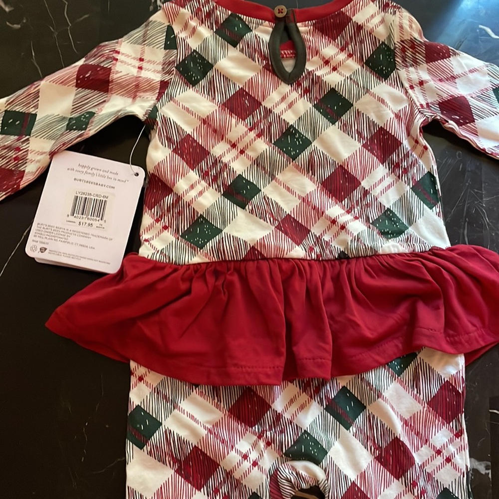 Burts Bees Baby Christmas pajamas size 3-6 months baby girl brand new with tags - Picture 4 of 9
